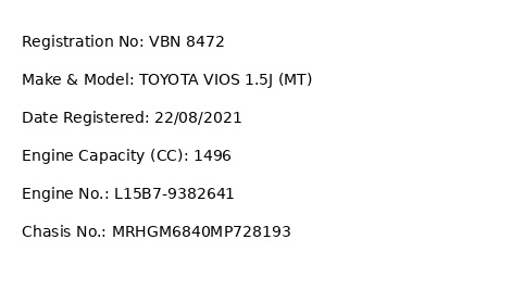 Structured vehicle data extracted by OCR showing all fields filled
